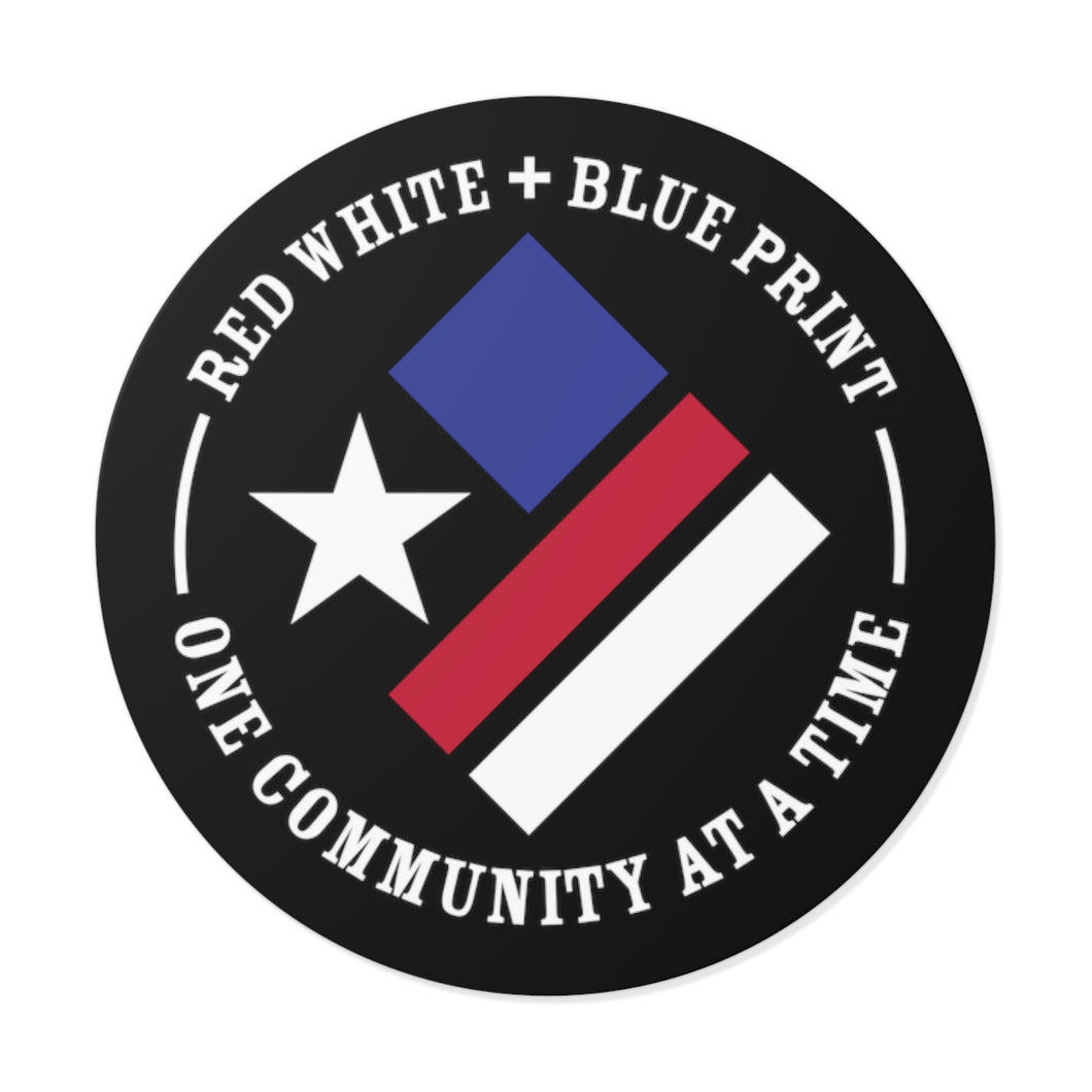 Red White & Blueprint Logo Sticker